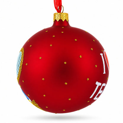 Tennis Glass Ball Christmas Ornament 4 Inches