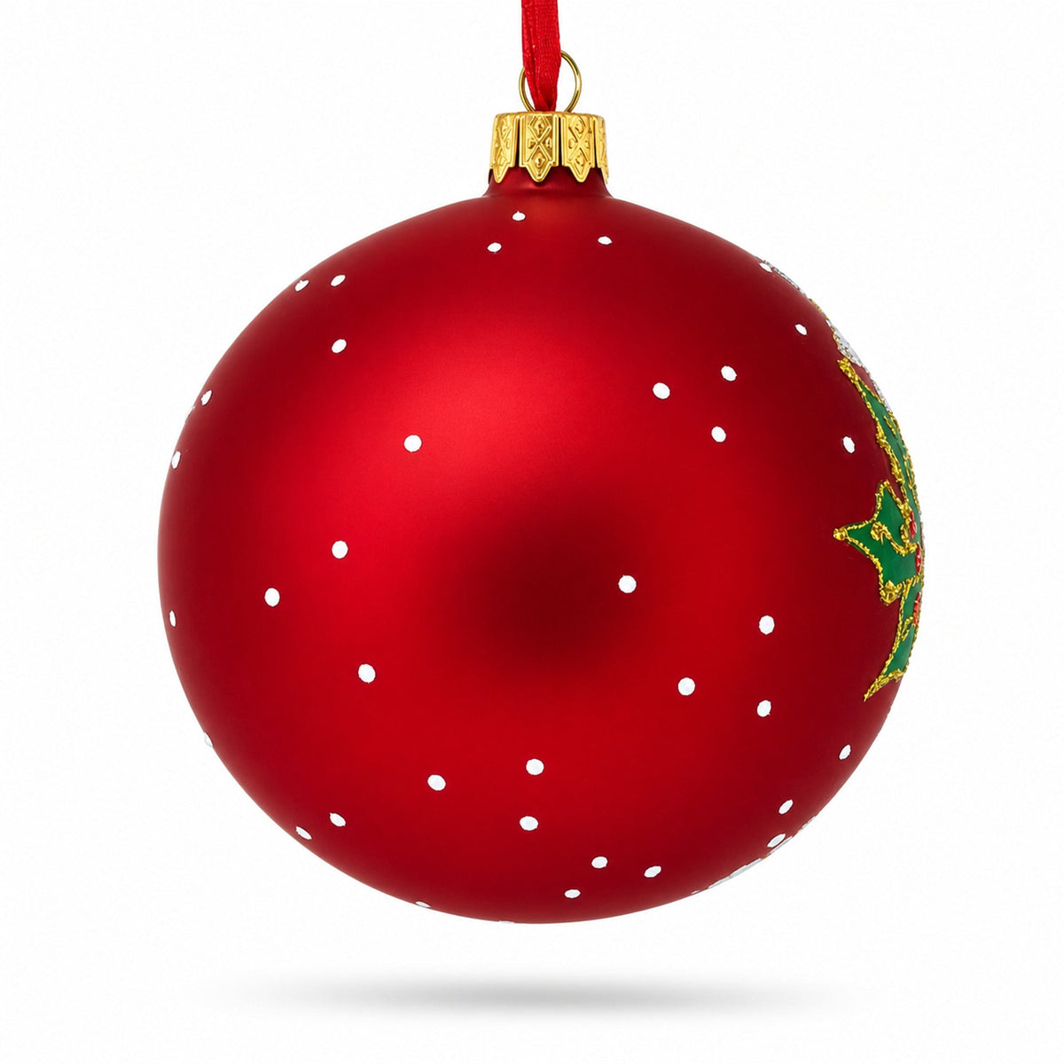 Three Bells Glass Ball Christmas Ornament 4 Inches
