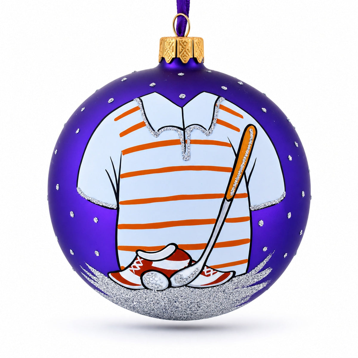 Golf Glass Ball Christmas Ornament 4 Inches