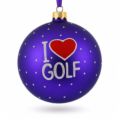 Golf Glass Ball Christmas Ornament 4 Inches