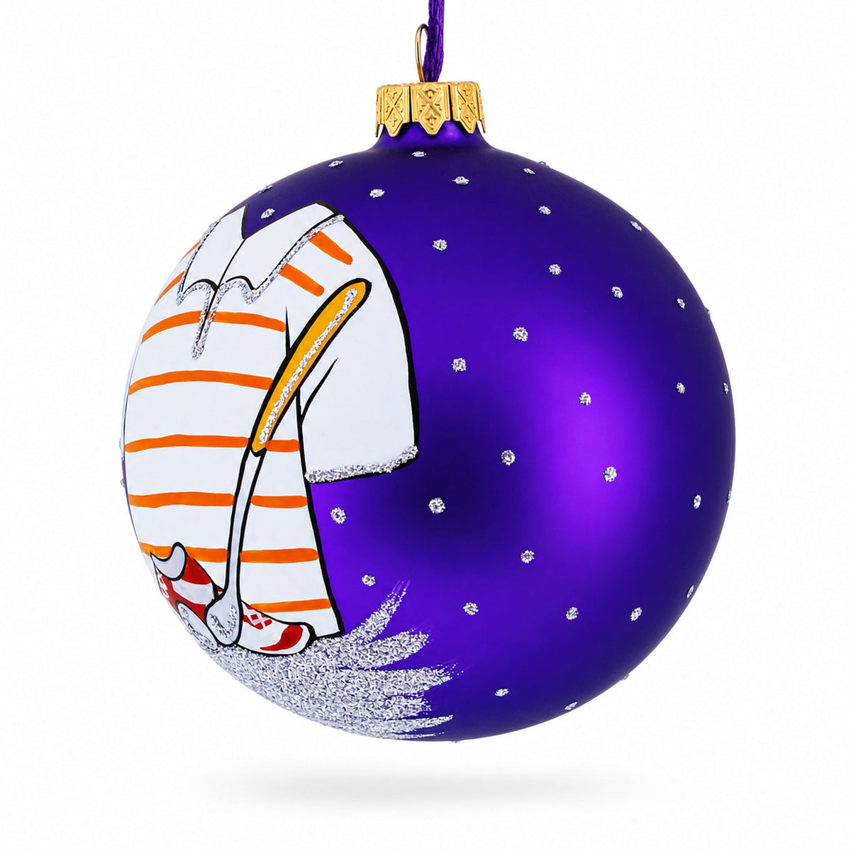 Golf Glass Ball Christmas Ornament 4 Inches