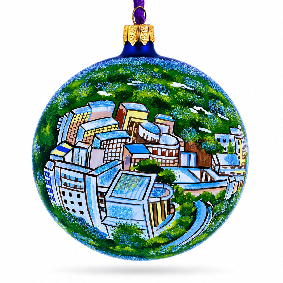 Los Angeles, California Glass Ball Christmas Ornament 4 Inches