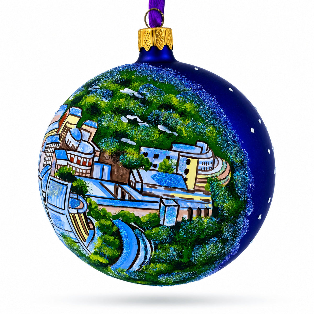 Los Angeles, California Glass Ball Christmas Ornament 4 Inches