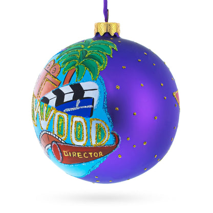 Hollywood, California Glass Ball Christmas Ornament 4 Inches