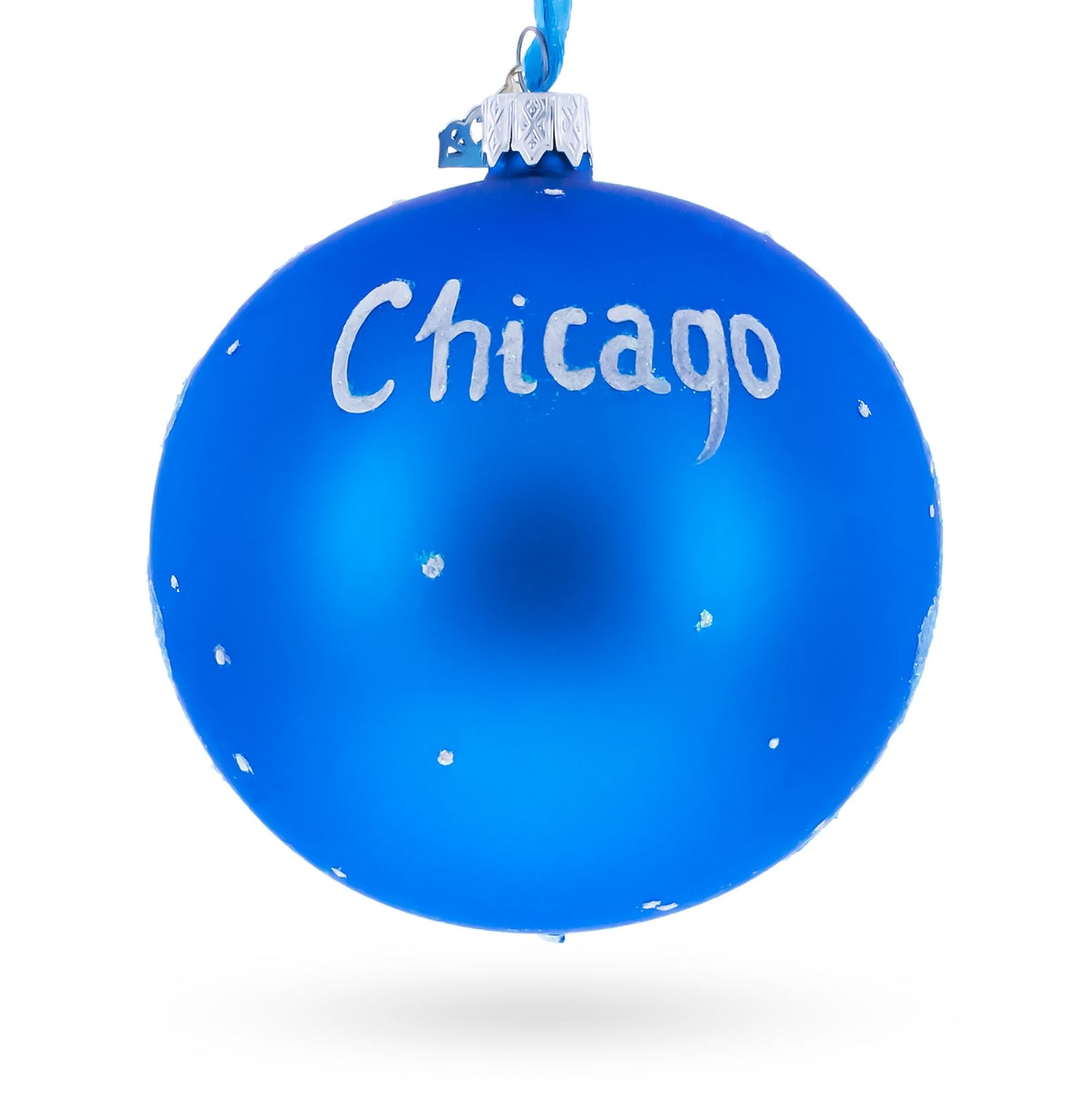 Buckingham Fountain, Chicago, Illinois Glass Ball Christmas Ornament 4 Inches