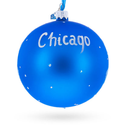 Buckingham Fountain, Chicago, Illinois Glass Ball Christmas Ornament 4 Inches