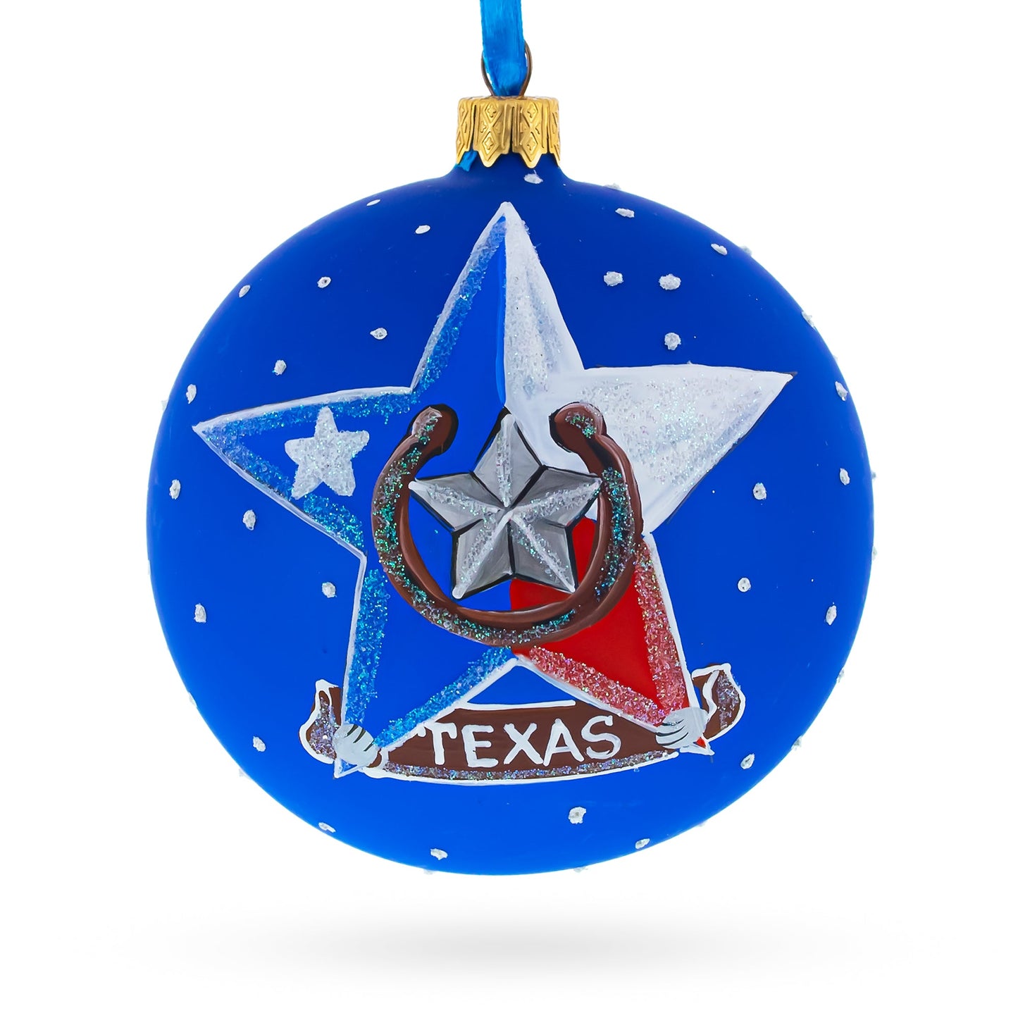I Love Houston, Texas Glass Ball Christmas Ornament 4 Inches