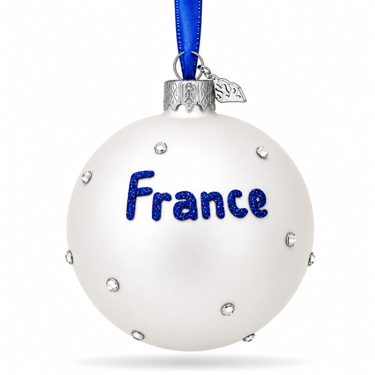 Flag of France Glass Ball Christmas Ornament 3.25 Inches