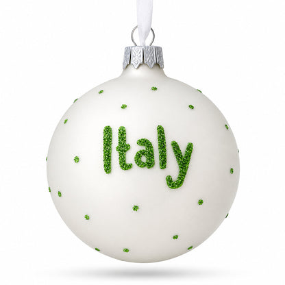 Flag of Italy Glass Ball Christmas Ornament 3.25 Inches
