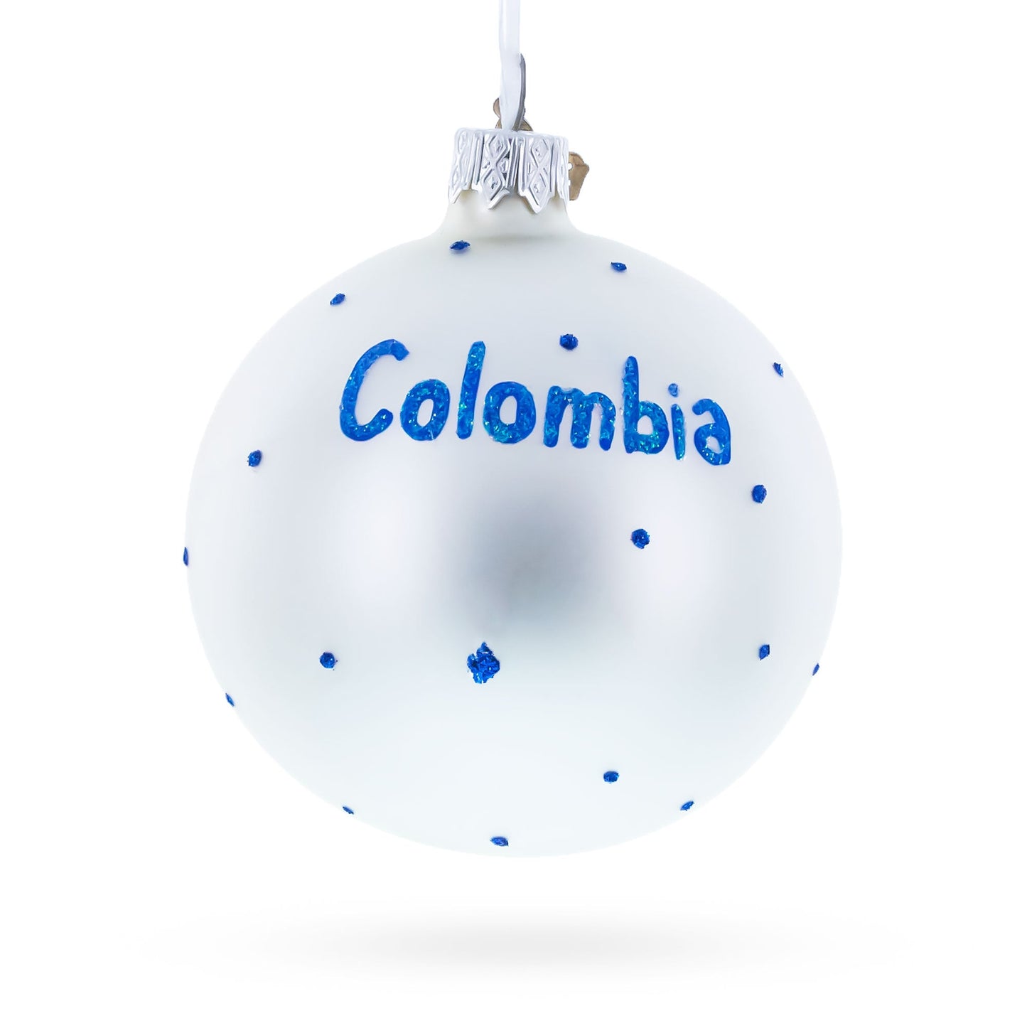 Flag of Colombia Glass Ball Christmas Ornament 3.25 Inches