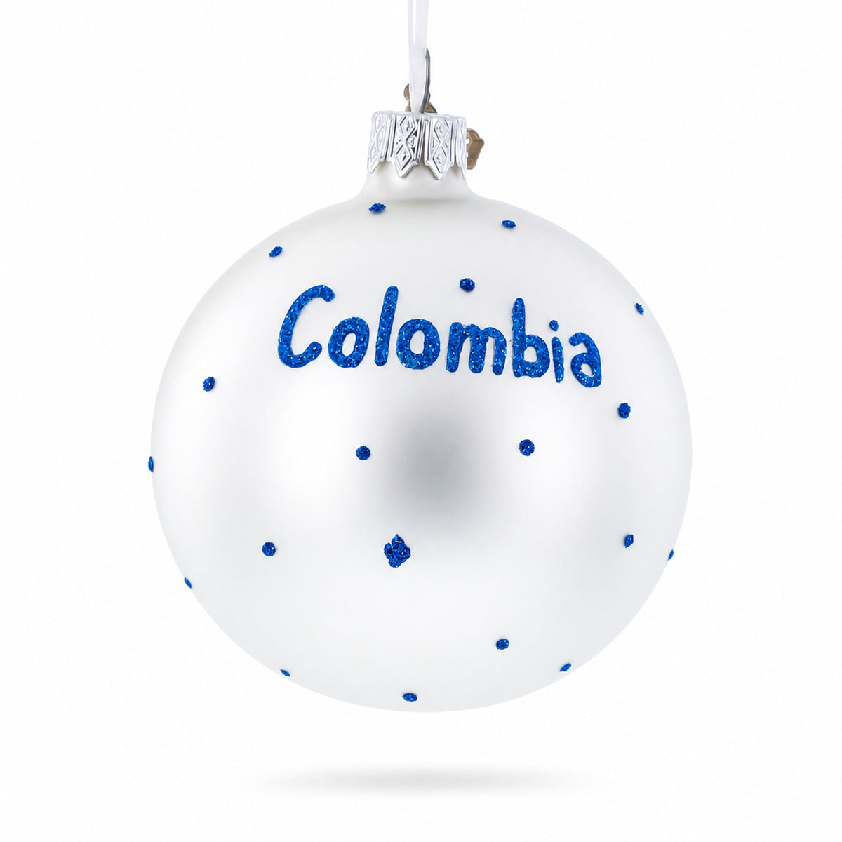 Flag of Colombia Glass Ball Christmas Ornament 3.25 Inches