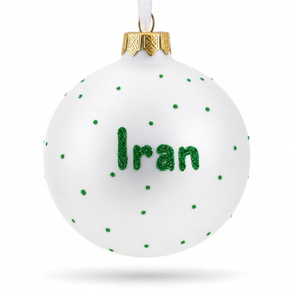 Flag of Iran Glass Ball Christmas Ornament 3.25 Inches (Made in Ukraine)
