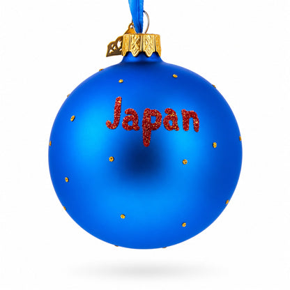 Flag of Japan Glass Ball Christmas Ornament 3.25 Inches