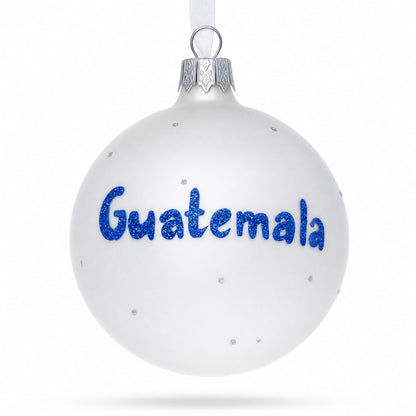 Flag of Guatemala Glass Ball Christmas Ornament 3.25 Inches