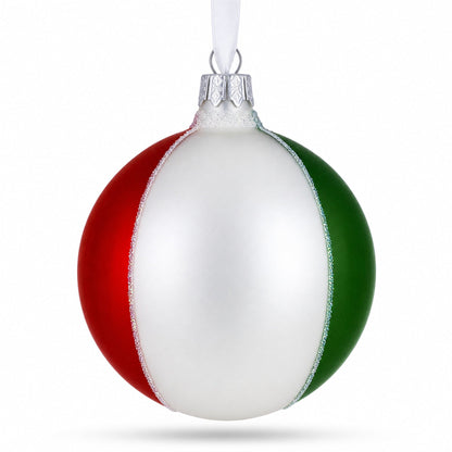 Flag of Mexico Glass Christmas Ornament 3.25 Inches