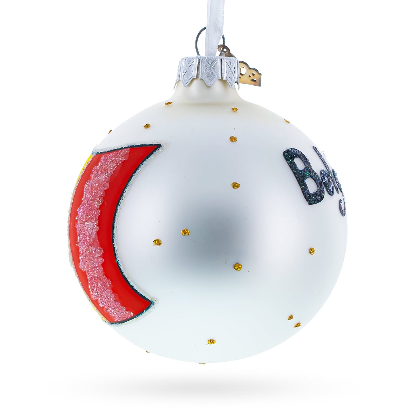 Flag of Belgium Glass Ball Christmas Ornament 3.25 Inches