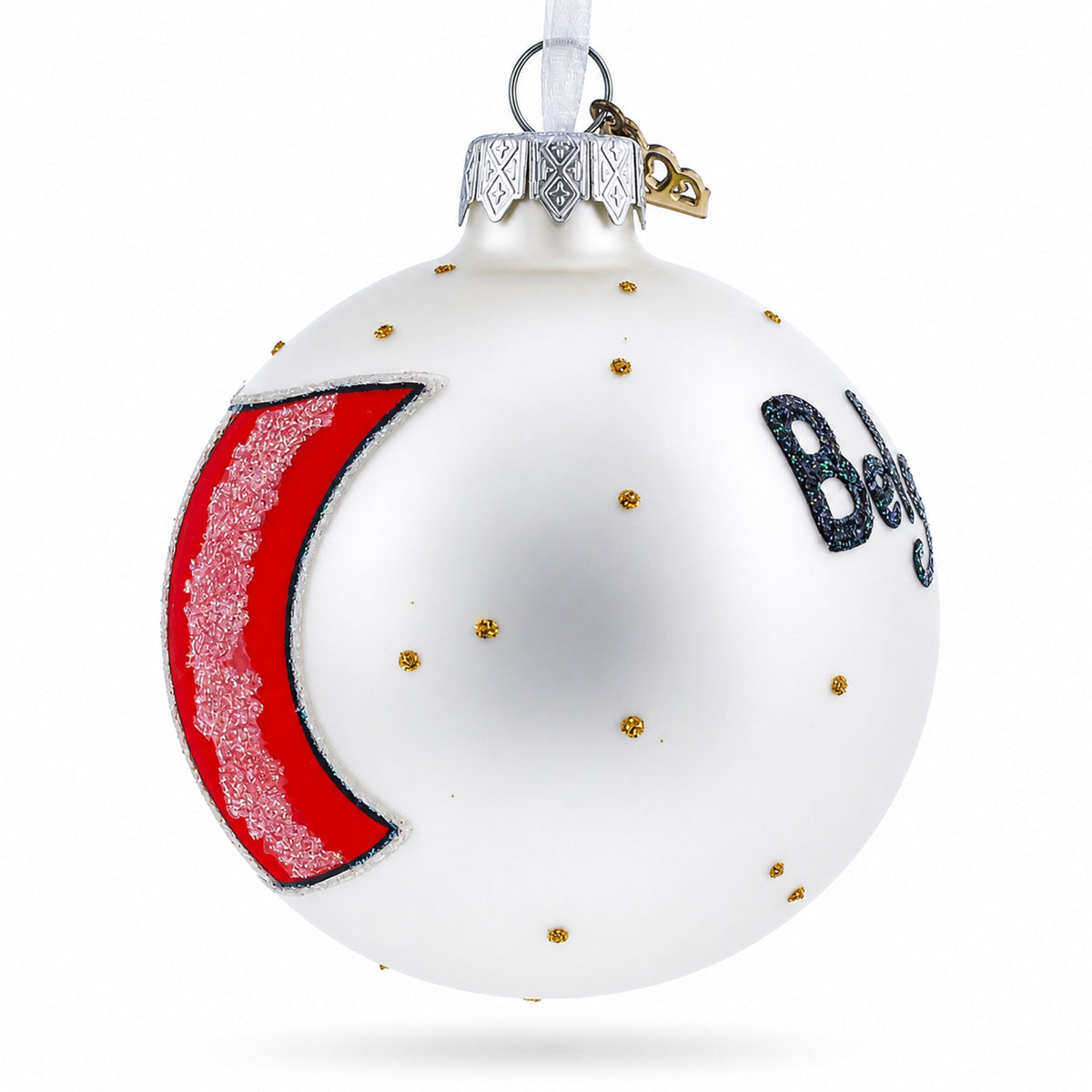 Flag of Belgium Glass Ball Christmas Ornament 3.25 Inches