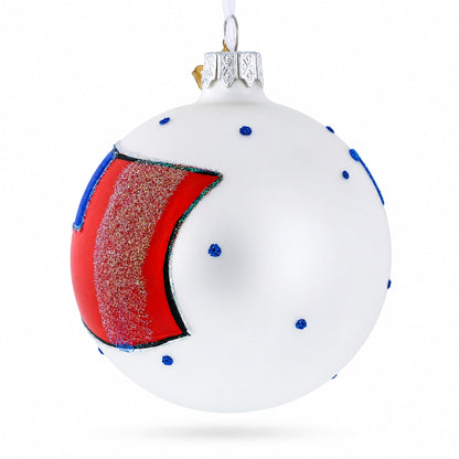Flag of Taiwan Glass Ball Christmas Ornament 3.25 Inches