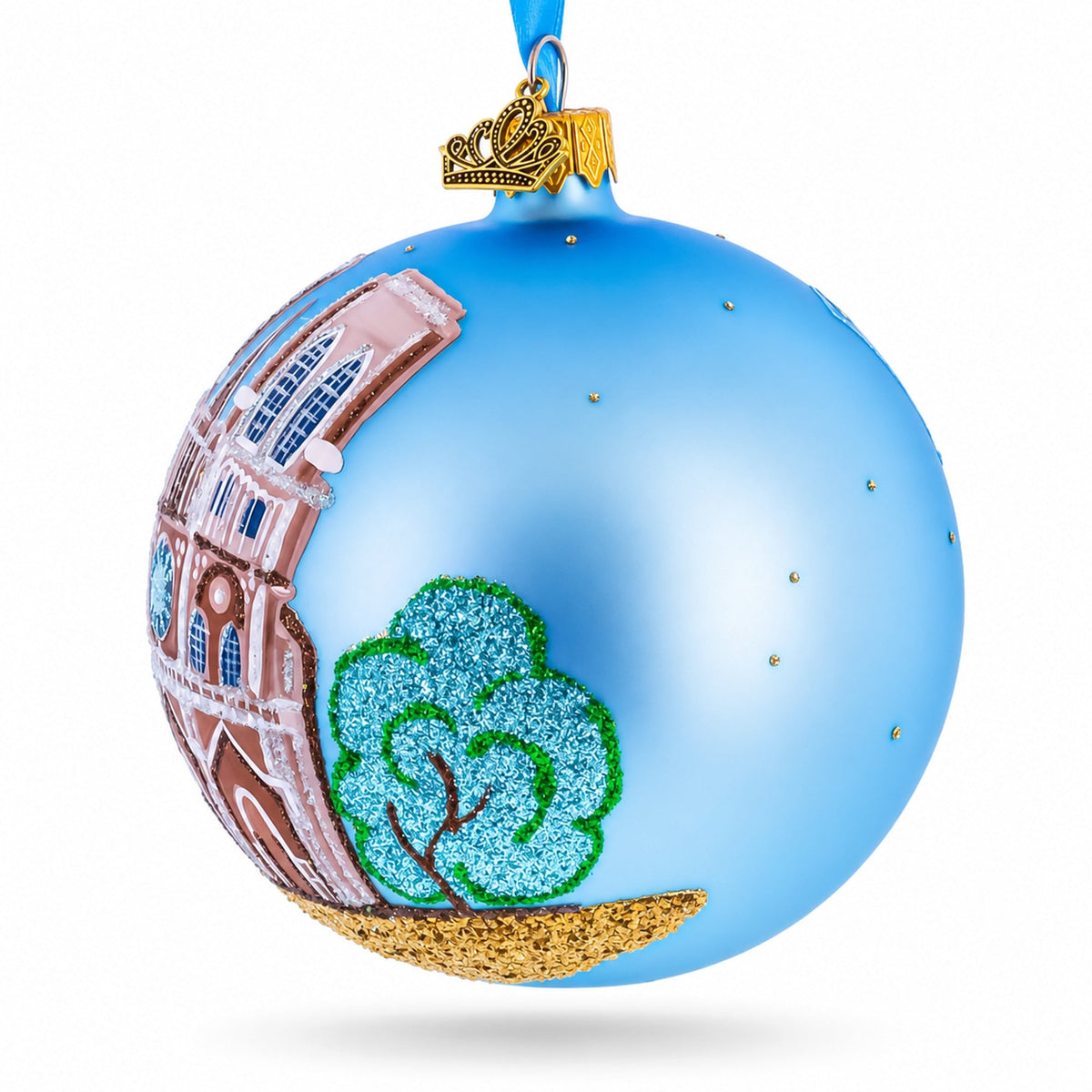 Notre-Dame De Paris Cathedral, France Glass Ball Christmas Ornament 4 Inches
