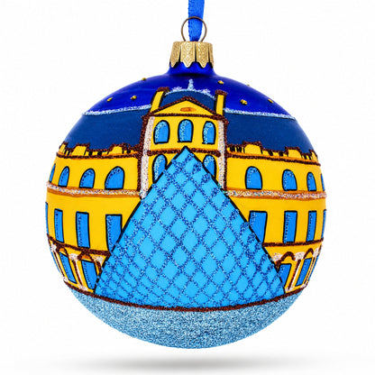Louvre, Paris, France Glass Ball Christmas Ornament 4 Inches