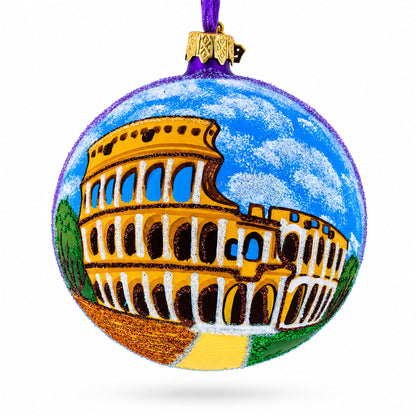 Colosseum, Rome, Italy Glass Ball Christmas Ornament 4 Inches