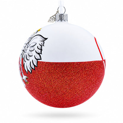 Flag of Poland Glass Ball Christmas Ornament 4 Inches