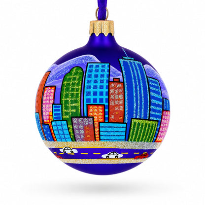 Denver, Colorado, USA Glass Christmas Ornament 3.25 Inches