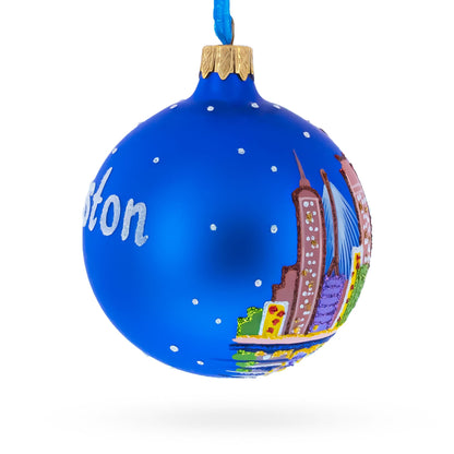 Boston, Massachusetts Glass Ball Christmas Ornament 3.25 Inches