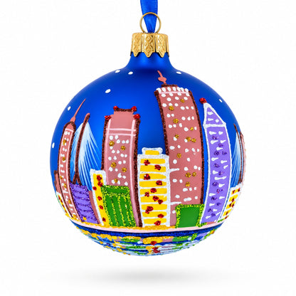 Boston, Massachusetts Glass Ball Christmas Ornament 3.25 Inches