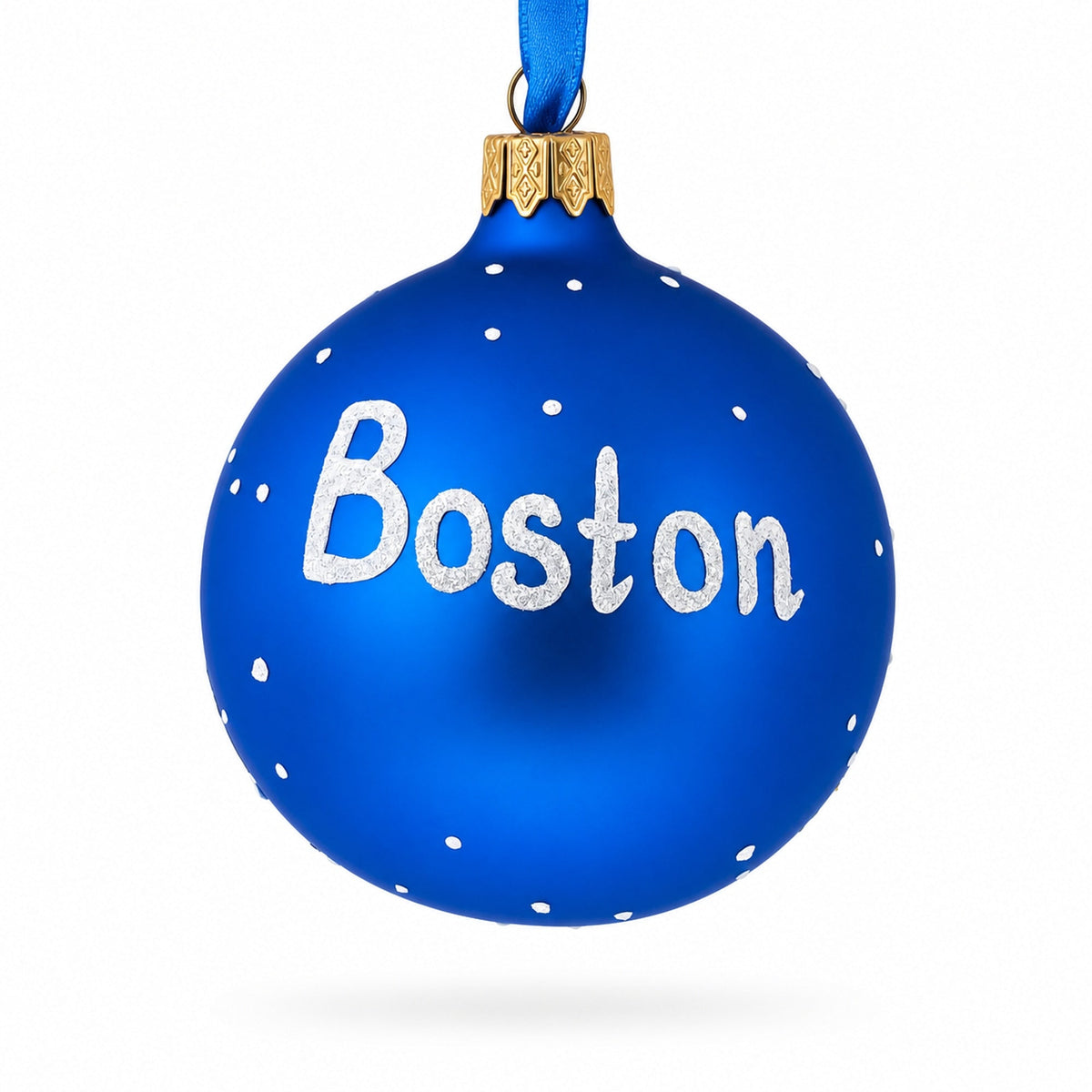 Boston, Massachusetts Glass Ball Christmas Ornament 3.25 Inches