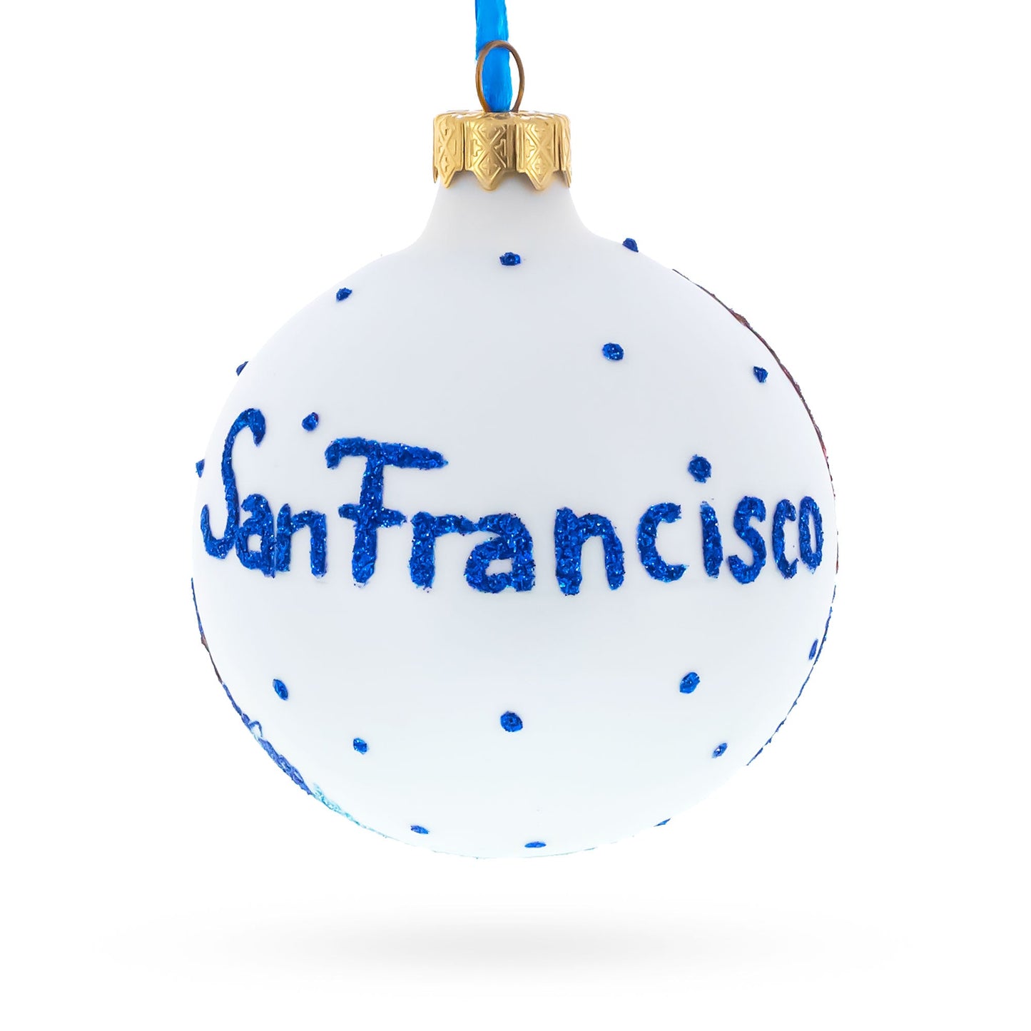 San Francisco, California Glass Christmas Ornament 3.25 Inches