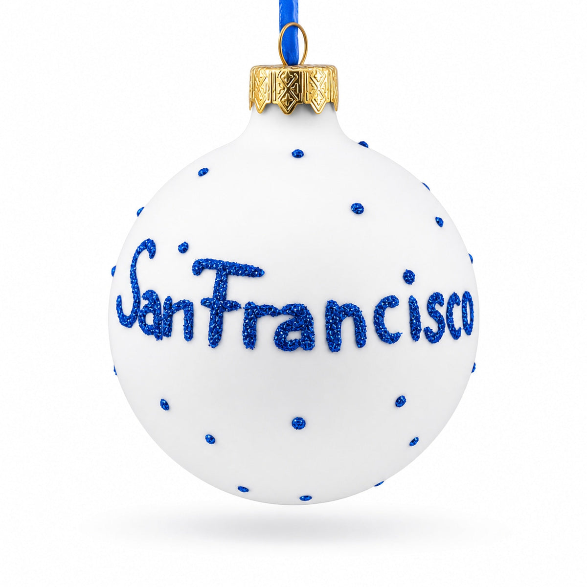San Francisco, California Glass Christmas Ornament 3.25 Inches