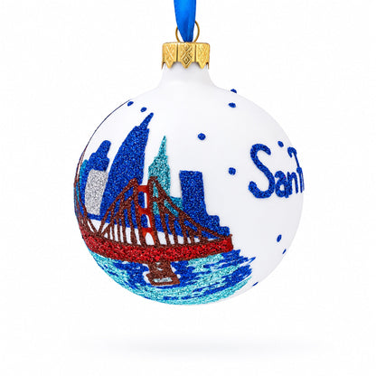 San Francisco, California Glass Christmas Ornament 3.25 Inches