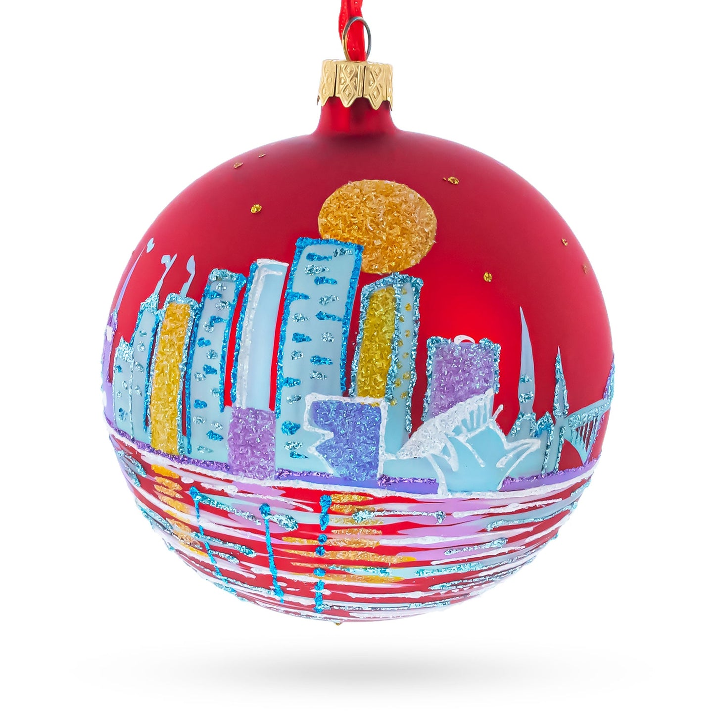 Milwaukee, Wisconsin Glass Ball Christmas Ornament 4 Inches