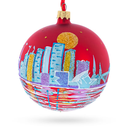 Milwaukee, Wisconsin Glass Ball Christmas Ornament 4 Inches