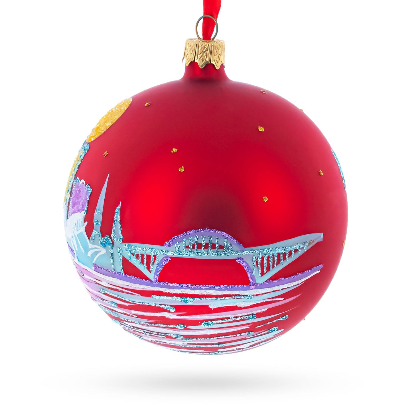 Milwaukee, Wisconsin Glass Ball Christmas Ornament 4 Inches