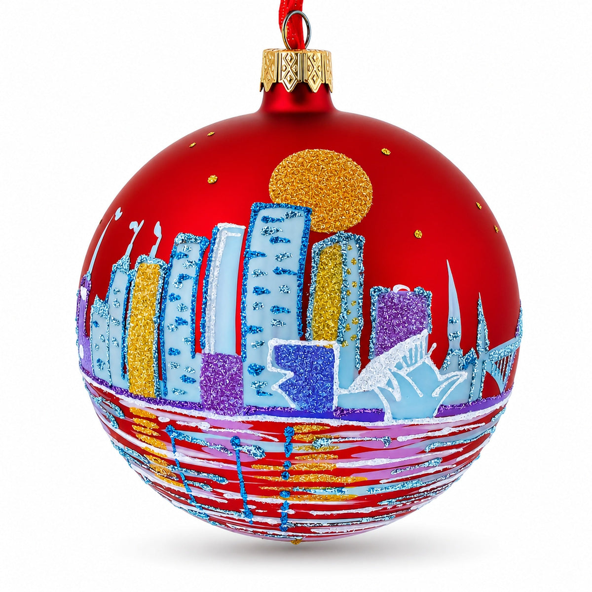 Milwaukee, Wisconsin Glass Ball Christmas Ornament 4 Inches
