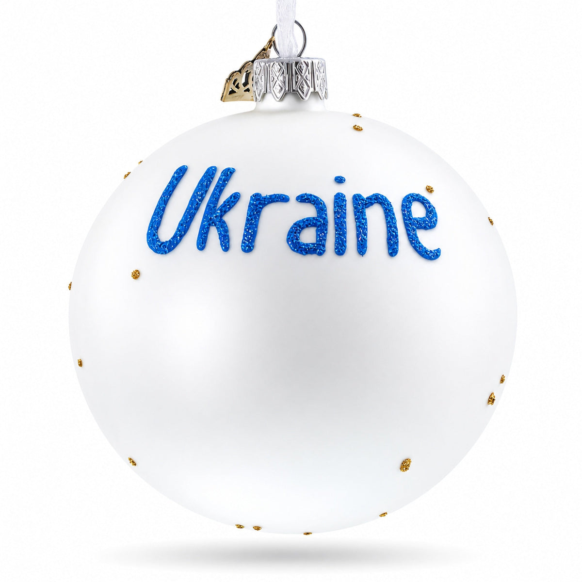 Flag of Ukraine Glass Ball Christmas Ornament 4 Inches