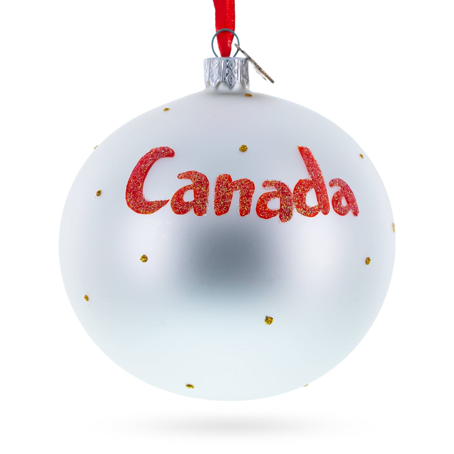 Flag of Canada Glass Ball Christmas Ornament 4 Inches