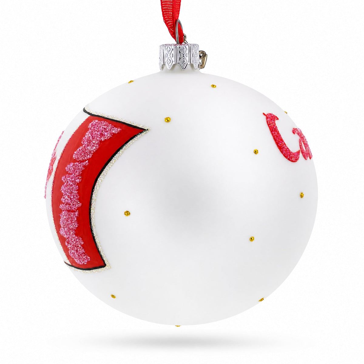 Flag of Canada Glass Ball Christmas Ornament 4 Inches