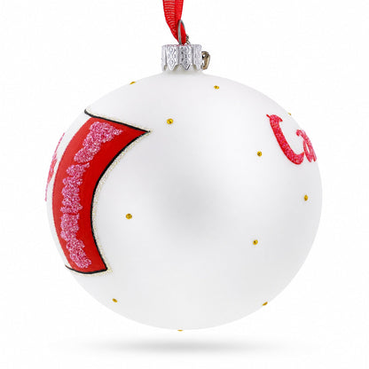 Flag of Canada Glass Ball Christmas Ornament 4 Inches