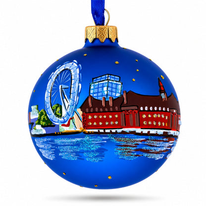 London Eye, United Kingdom Glass Christmas Ornament 3.25 Inches