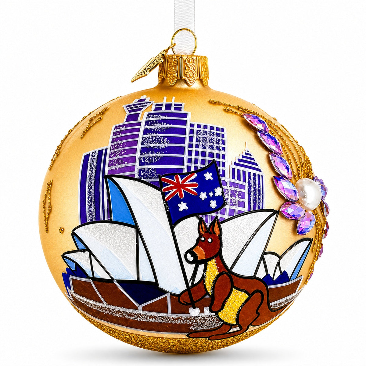 Sydney Opera House, Australia Glass Christmas Ornament 3.25 Inches