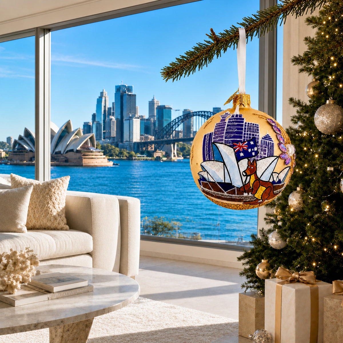 Sydney Opera House, Australia Glass Christmas Ornament 3.25 Inches