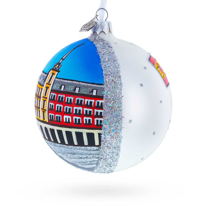 Plaza Mayor, Madrid, Spain Glass Ball Christmas Ornament 4 Inches