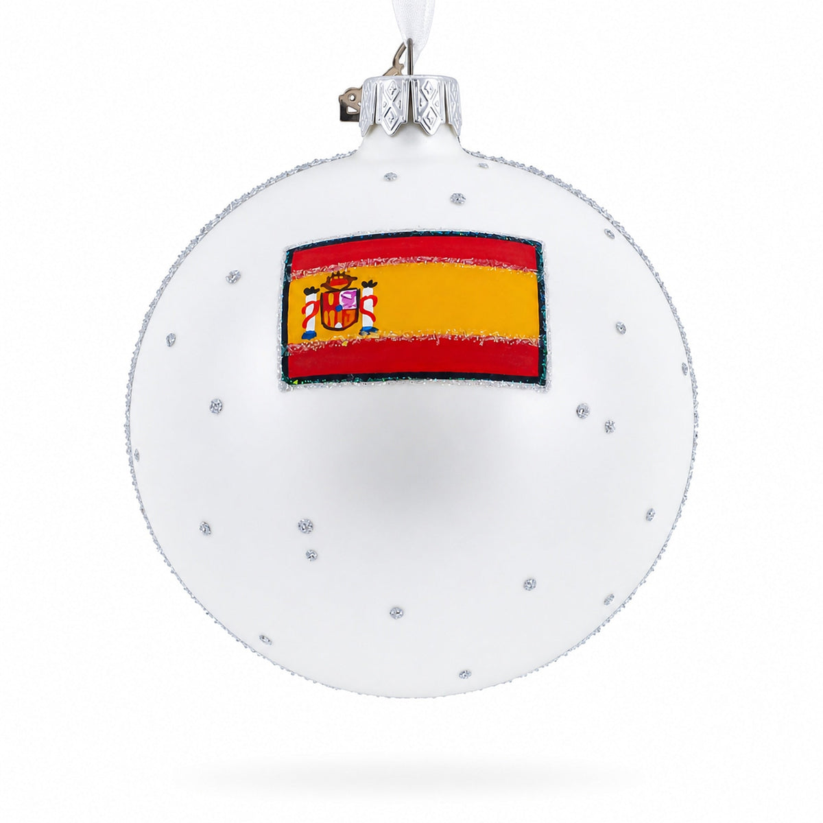 Plaza Mayor, Madrid, Spain Glass Ball Christmas Ornament 4 Inches