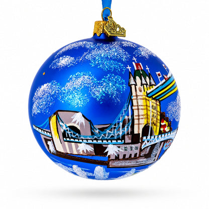 Tower Bridge, London, United Kingdom Glass Ornament 4 Inches
