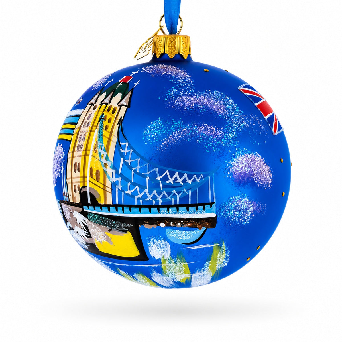 Tower Bridge, London, United Kingdom Glass Ornament 4 Inches