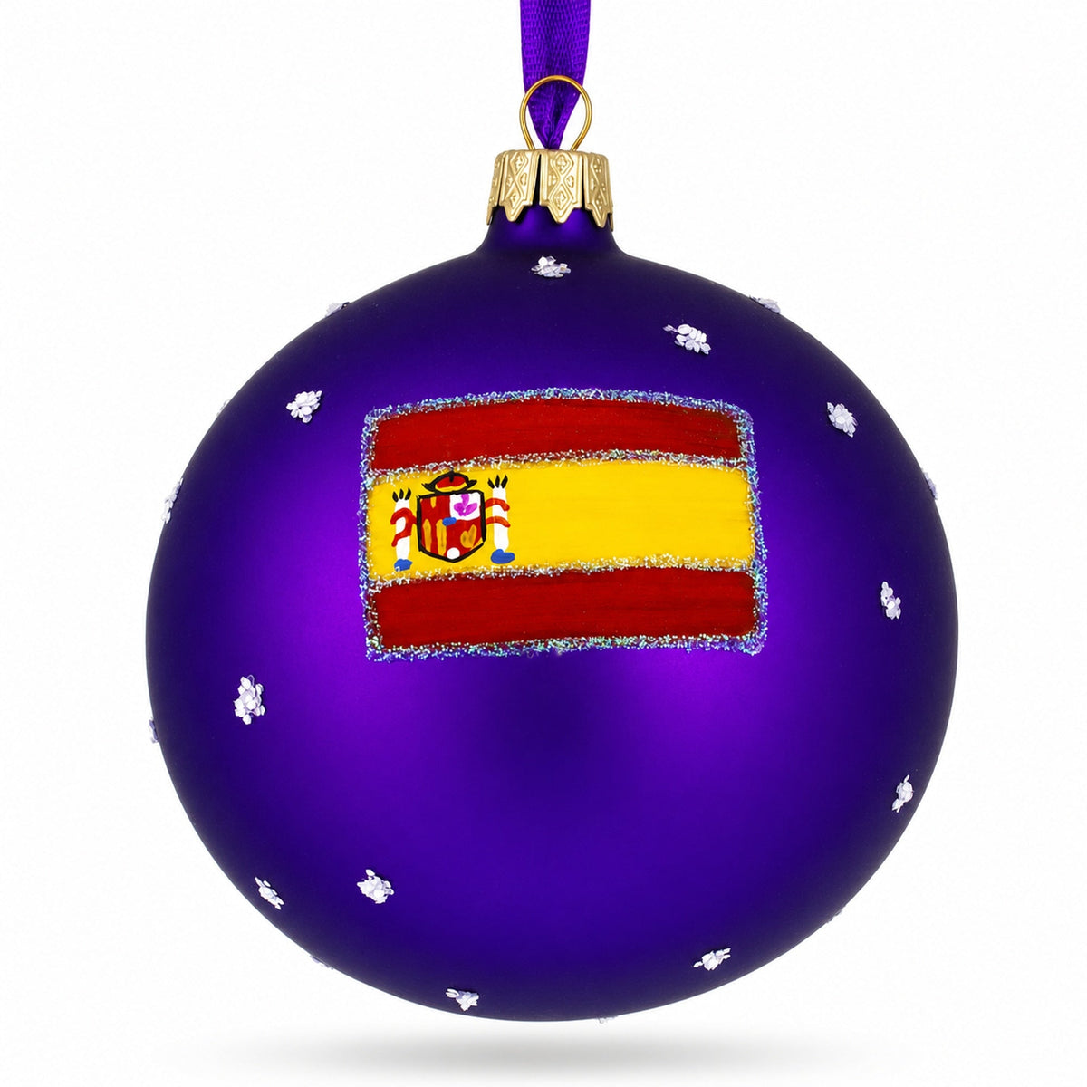 Gran Via, Madrid, Spain Glass Ball Christmas Ornament 4 Inches