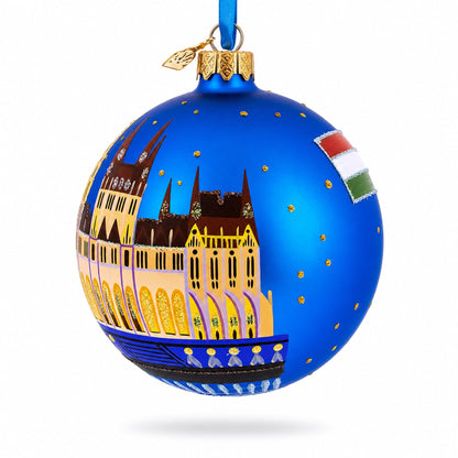 Budapest Parliament, Hungary Glass Ball Christmas Ornament 4 Inches